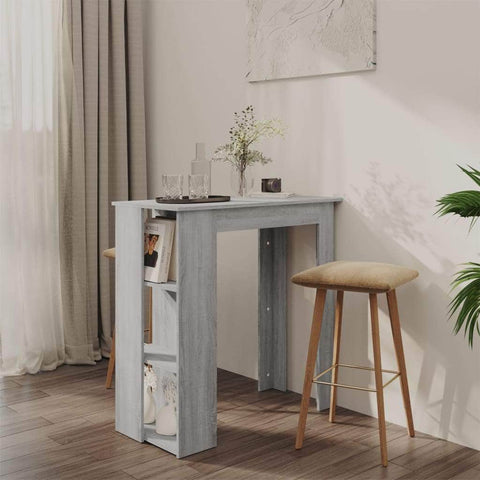 Bar Table With Shelf Grey Sonoma Chipboard