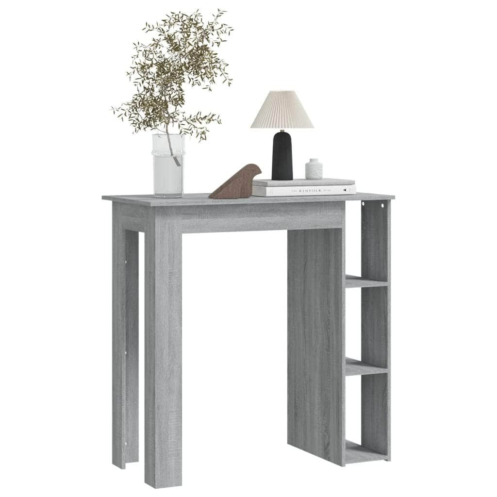 Bar Table With Shelf Grey Sonoma Chipboard