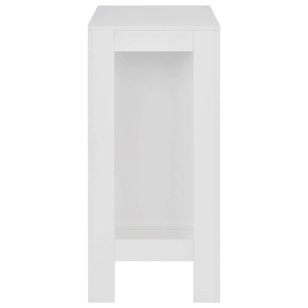 Bar Table with Shelf -White