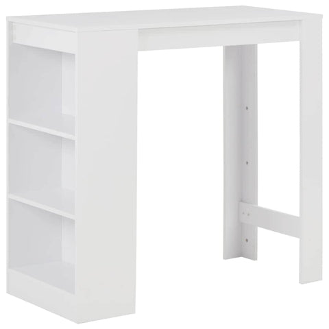 Bar Table with Shelf -White