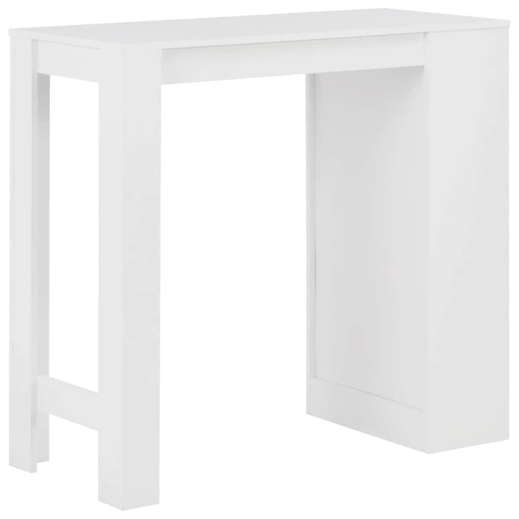 Bar Table with Shelf -White