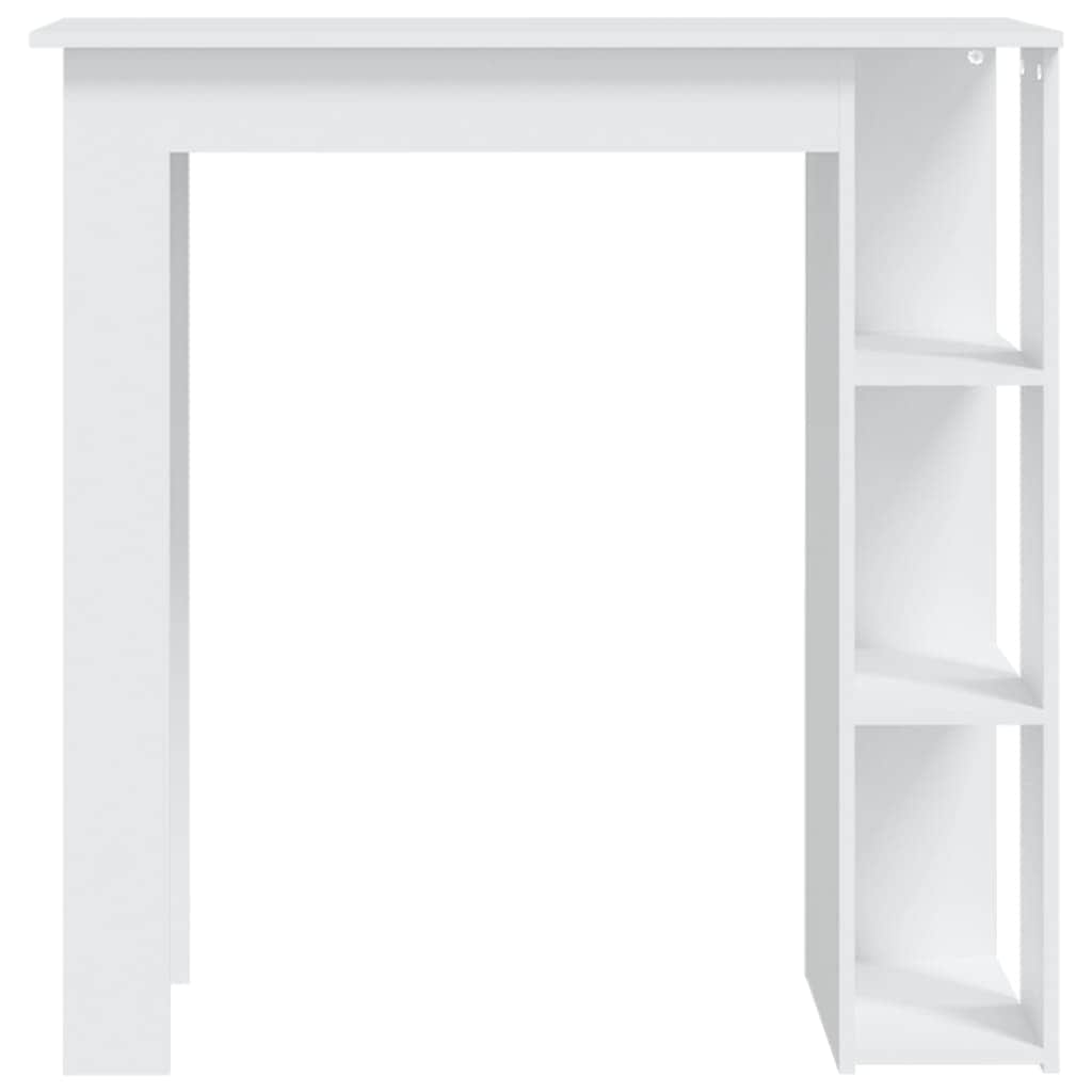 Bar Table With Shelf White Chipboard