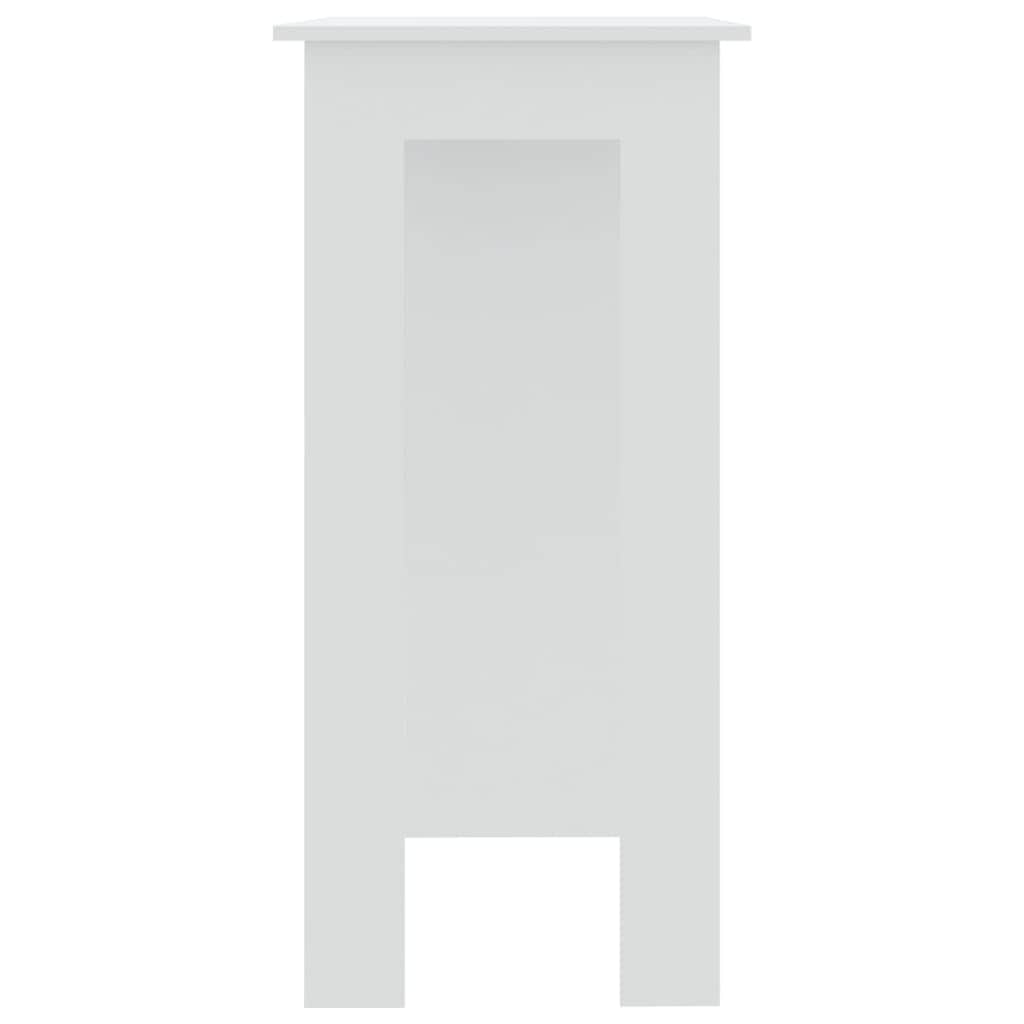 Bar Table With Shelf White Chipboard