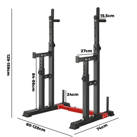 Barbell Bar Stand with Adjustable Squat Rack