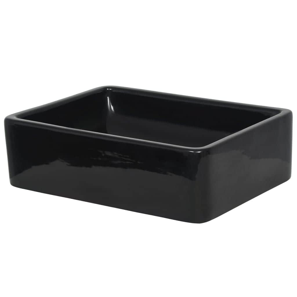 Basin Ceramic Rectangular Black