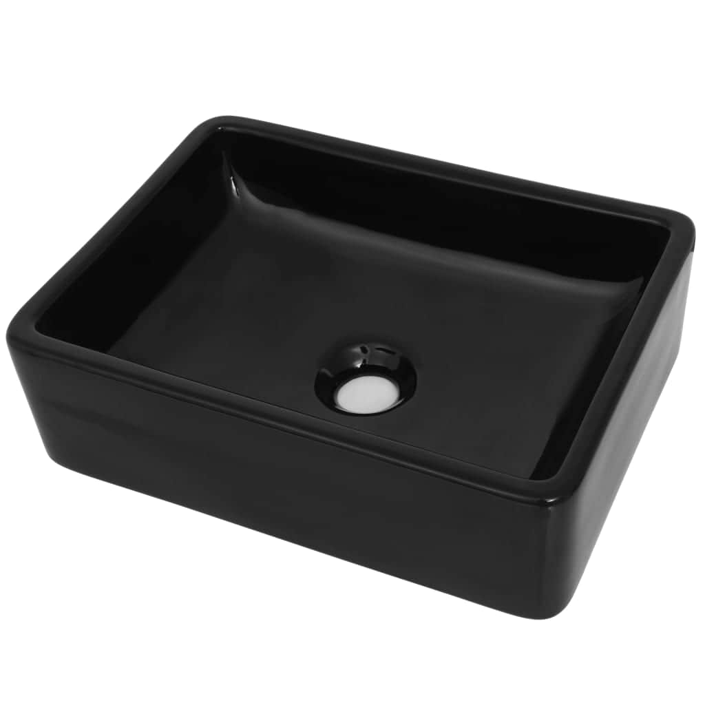 Basin Ceramic Rectangular Black