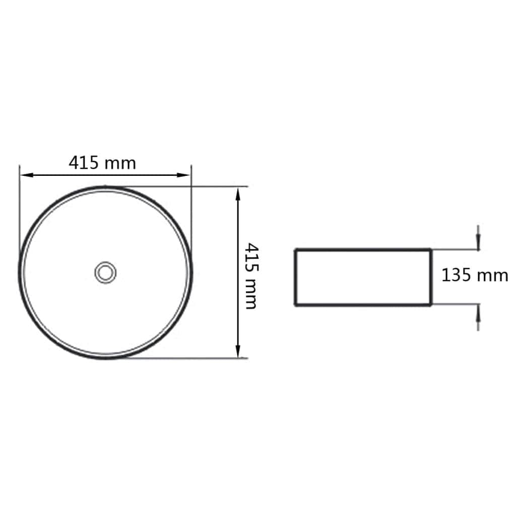 Basin Ceramic Round (Black)