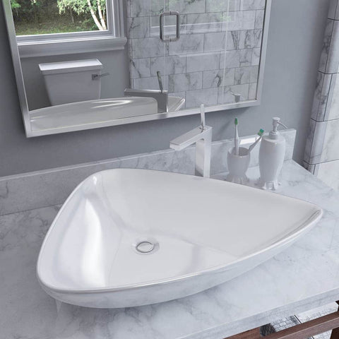 Basin Ceramic White Triangle