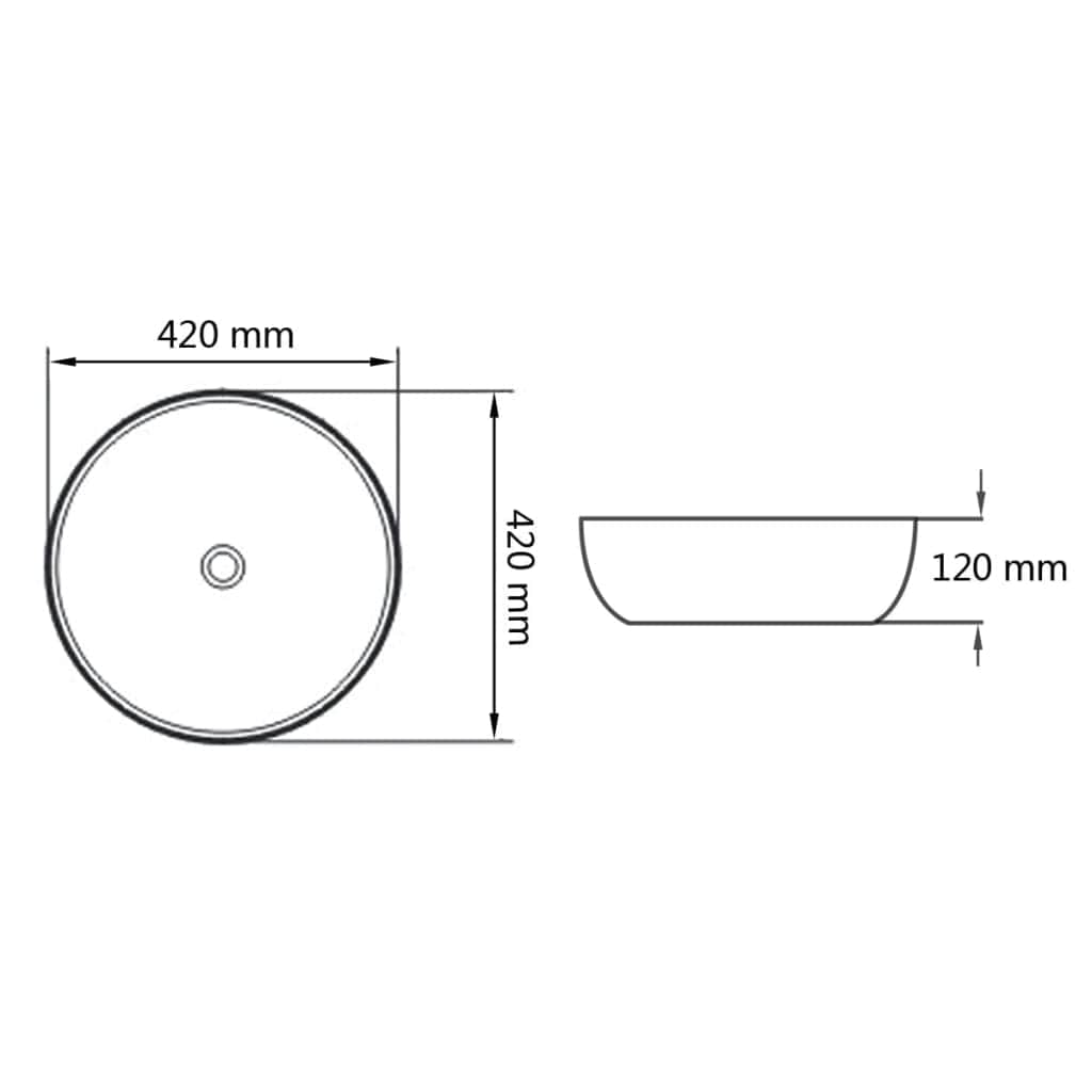 Basin Round Ceramic White M