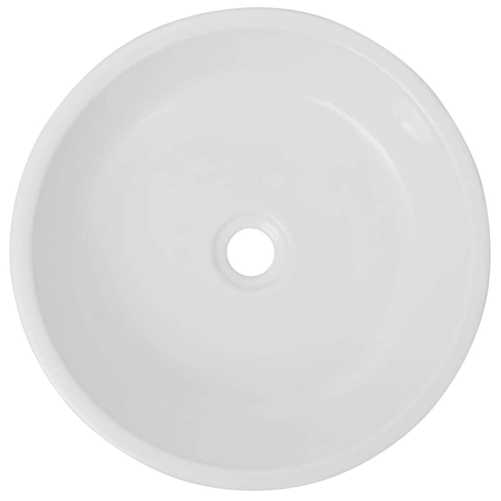 Basin Round Ceramic White M