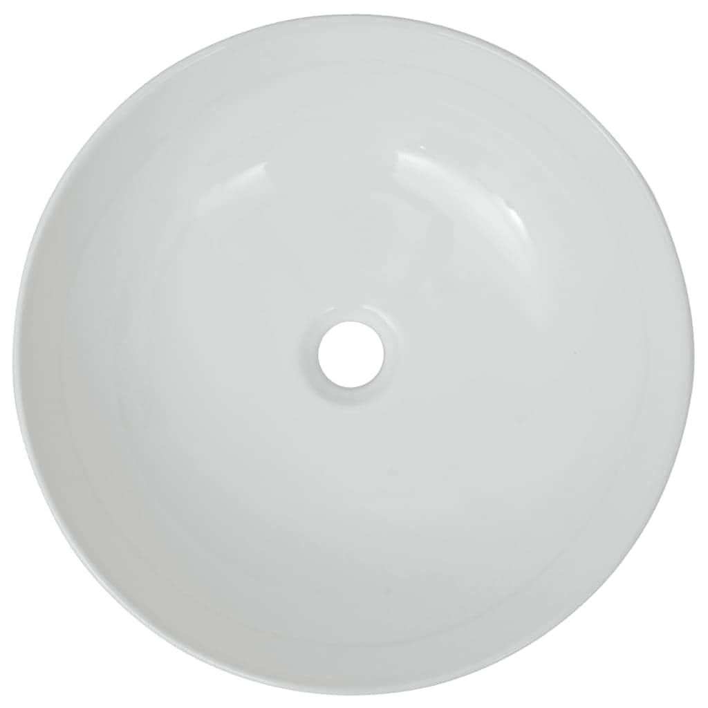 Basin Round Ceramic  White S