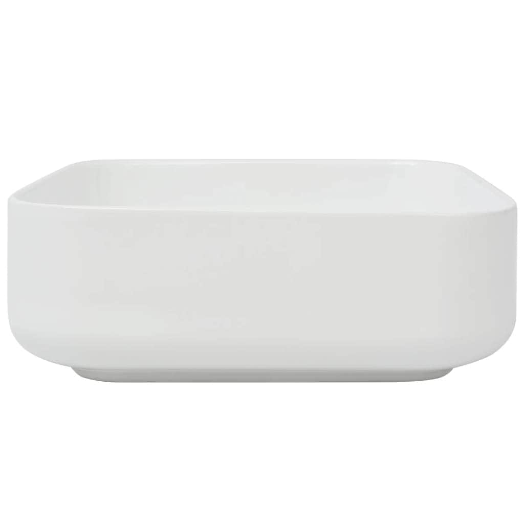 Basin Square Ceramic White  M