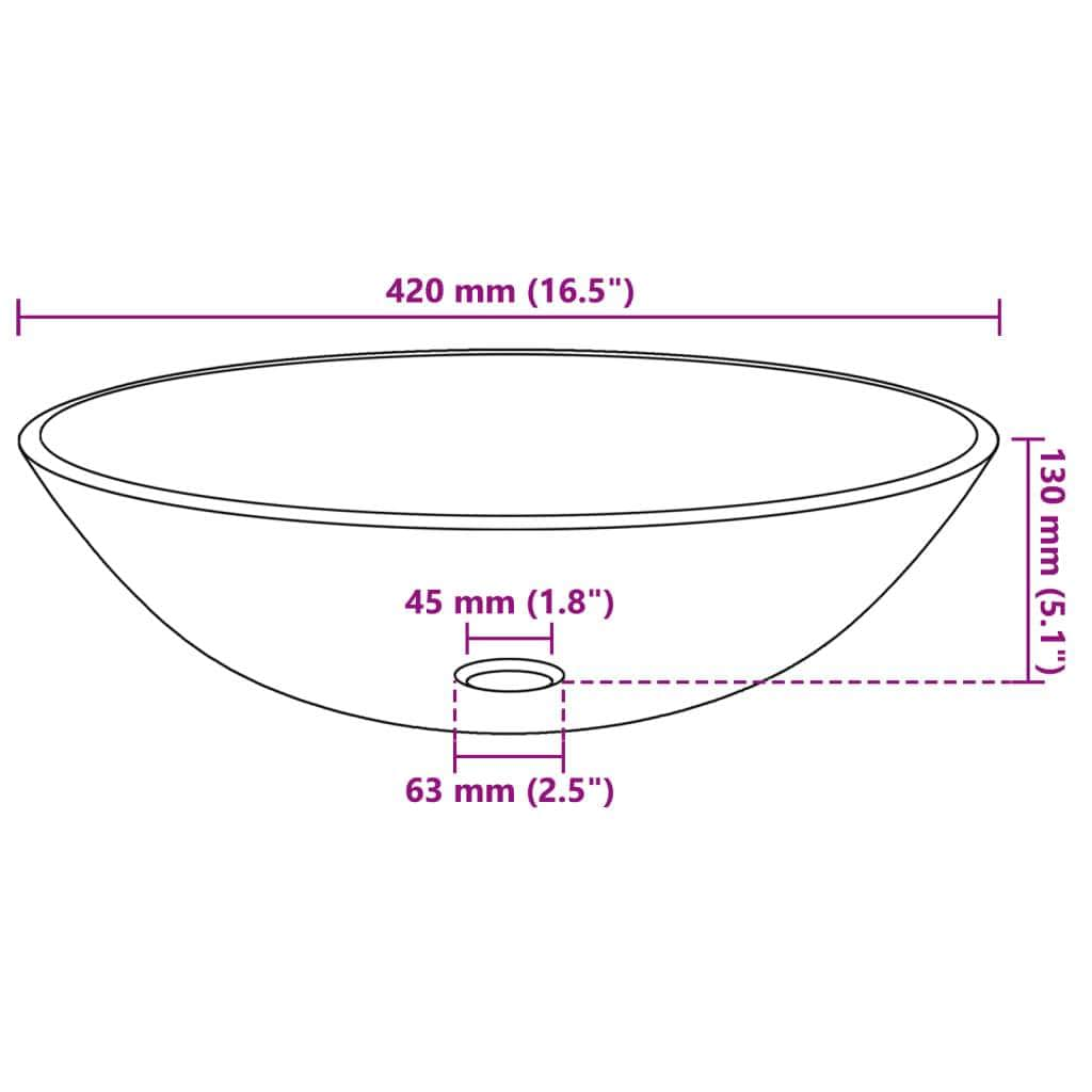 Basin Tempered Glass 42 cm Transparent