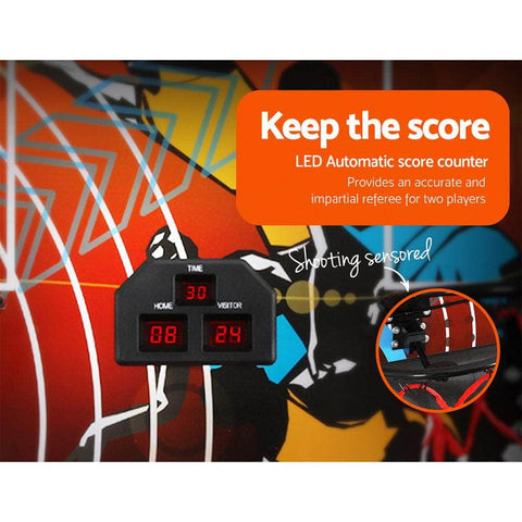 Basketball Arcade Game - Electronic Scorer, 8 Games, Double Shoot, Black