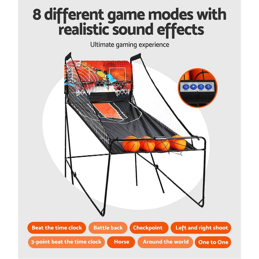 Basketball Arcade Game - Electronic Scorer, 8 Games, Double Shoot, Black