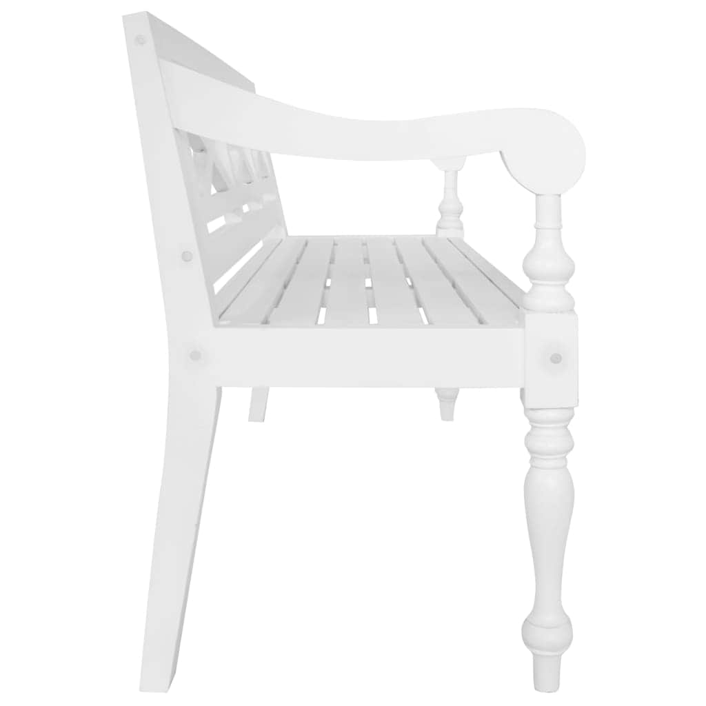 Batavia Bench Solid Mahogany Wood White