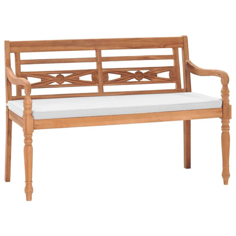 Batavia Bench with Cushions 120 cm Teak