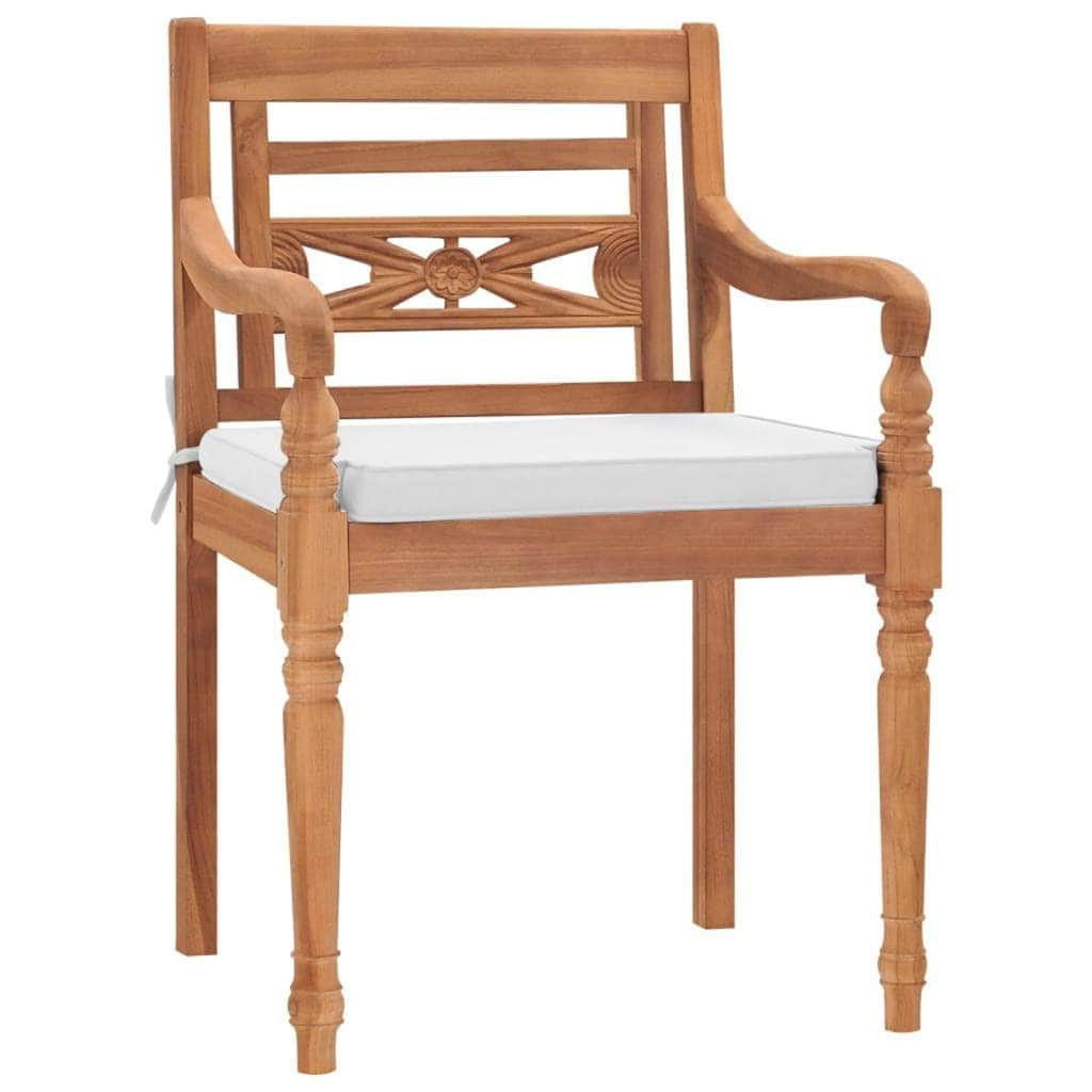 Batavia Chairs 2 pcs with Cushions Solid Teak Wood