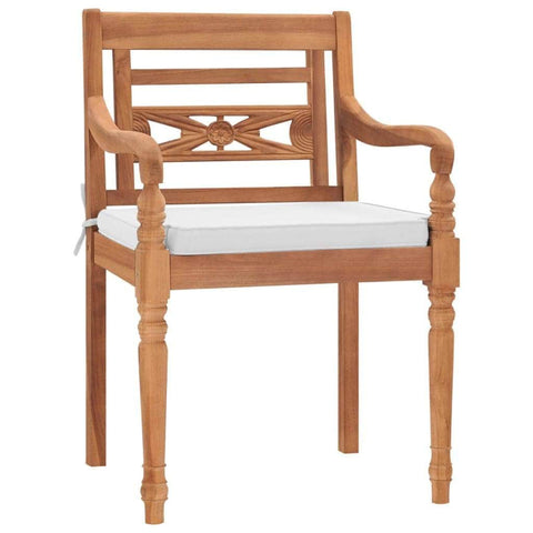 Batavia Chairs 2 pcs with Cushions Solid Teak Wood