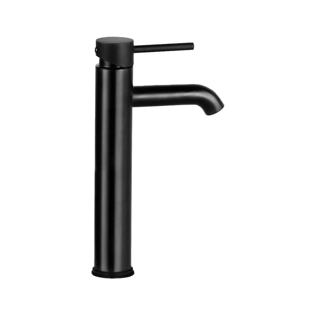 Bathroom Basin Mixer Tap Round Tall Faucet Vanity Laundry Black