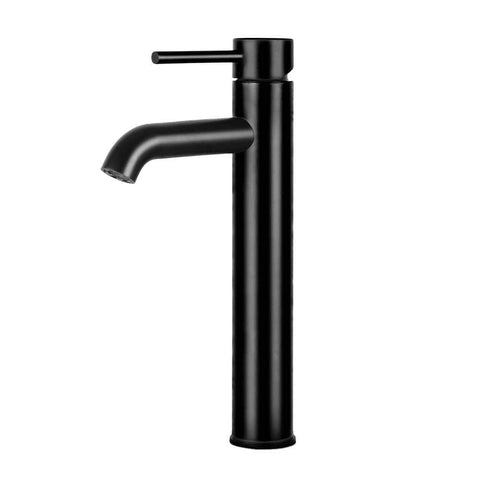 Bathroom Basin Mixer Tap Round Tall Faucet Vanity Laundry Black