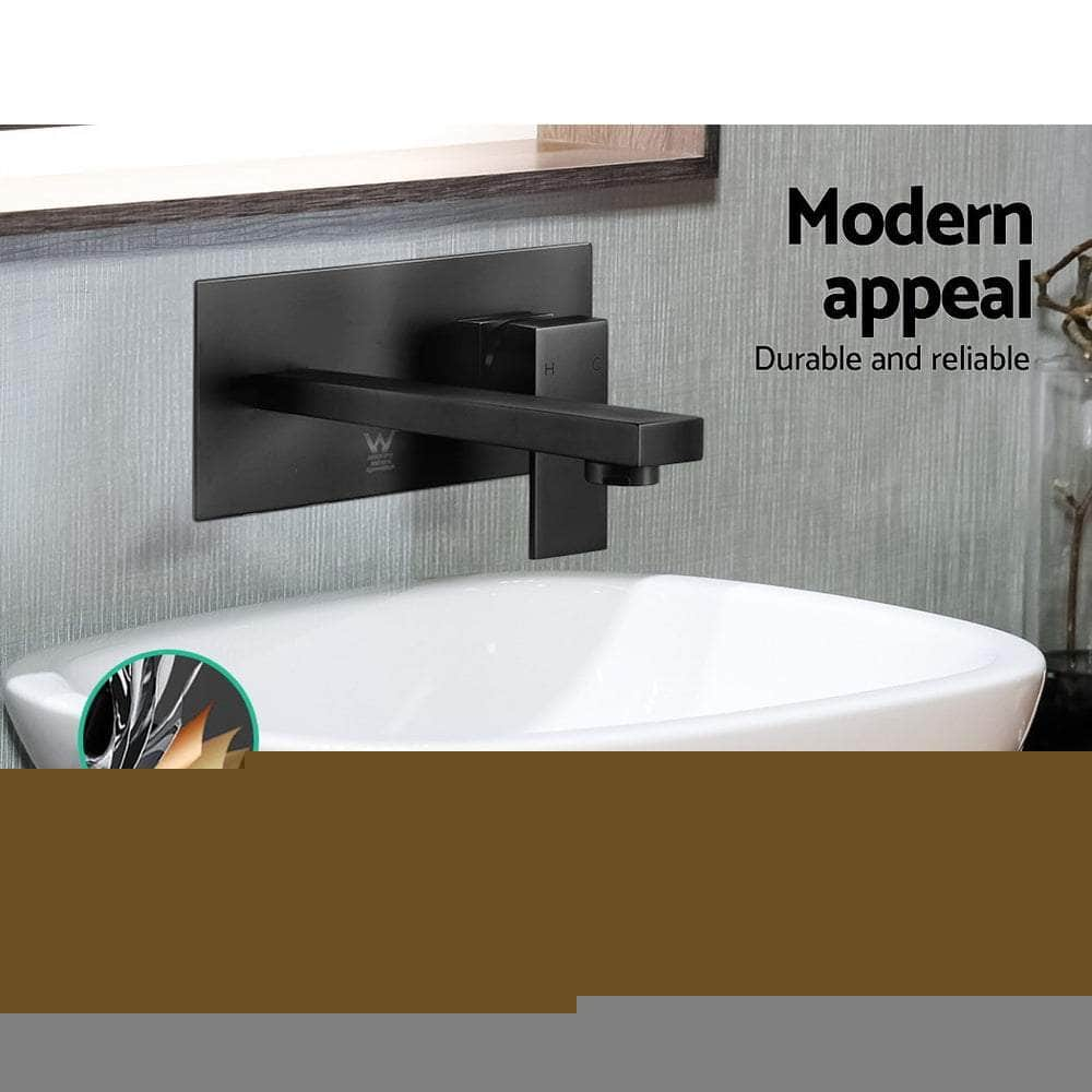 Bathroom Basin Mixer Tap Separate Faucet Vanity Laundry Black