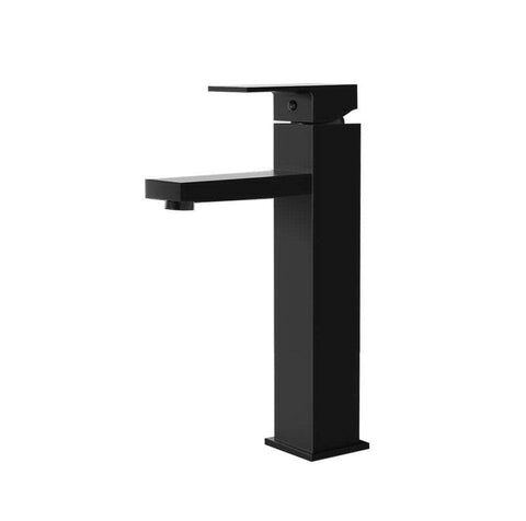 Bathroom Basin Mixer Tap Square Tall Faucet Vanity Laundry Black