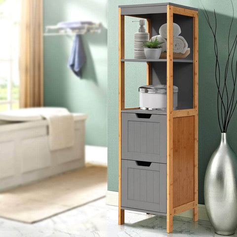 Bathroom Cabinet 115Cm Bamboo Shelf