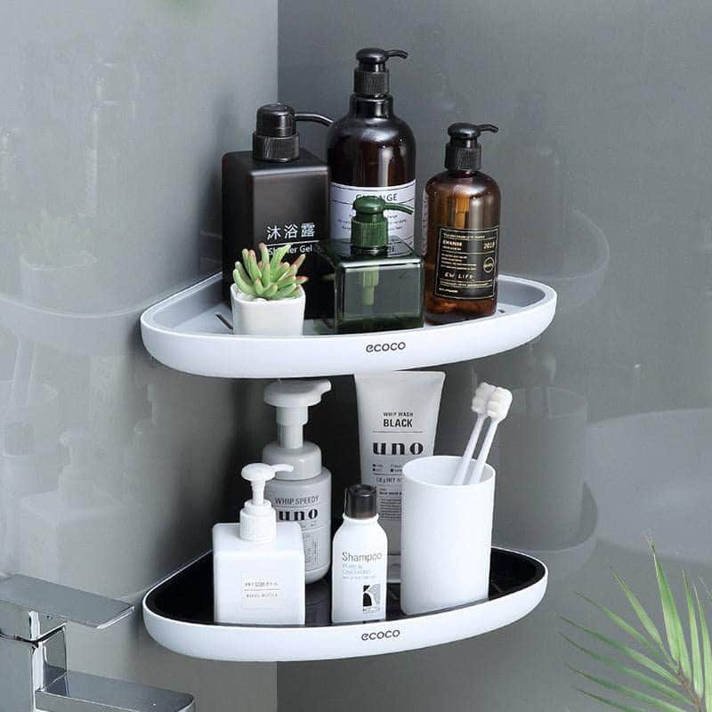 Bathroom Corner Shower Shelf Corner Caddy Storage Organizer Wall Mounted Toilet Tape