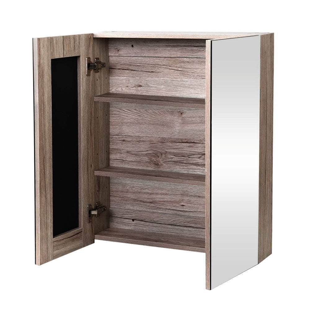 Bathroom Mirror Cabinet 600x720mm Oak