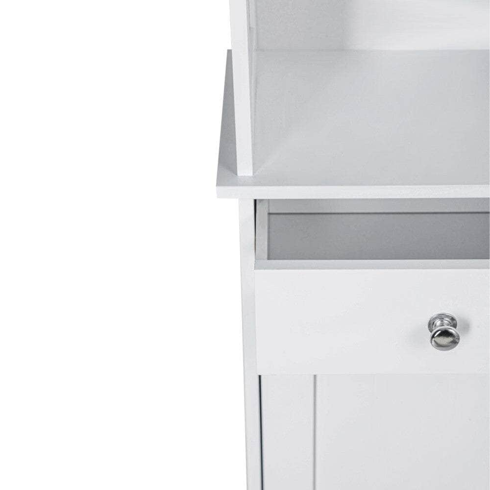 Bathroom Tall Storage Cabinet Organiser - White