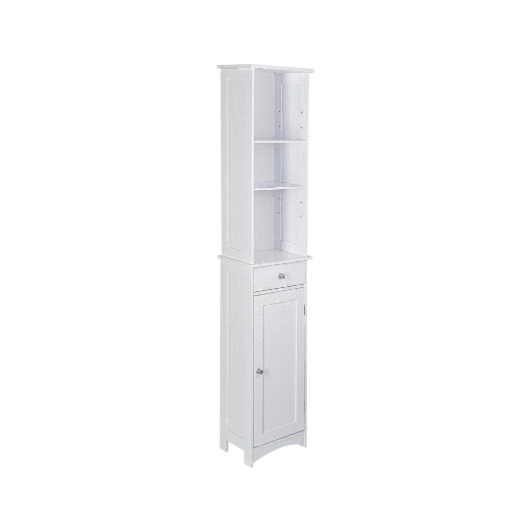 Bathroom Tall Storage Cabinet Organiser - White