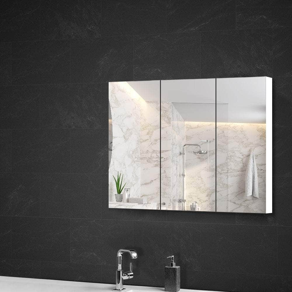 Bathroom Vanity Mirror With Storage Cabinet - White