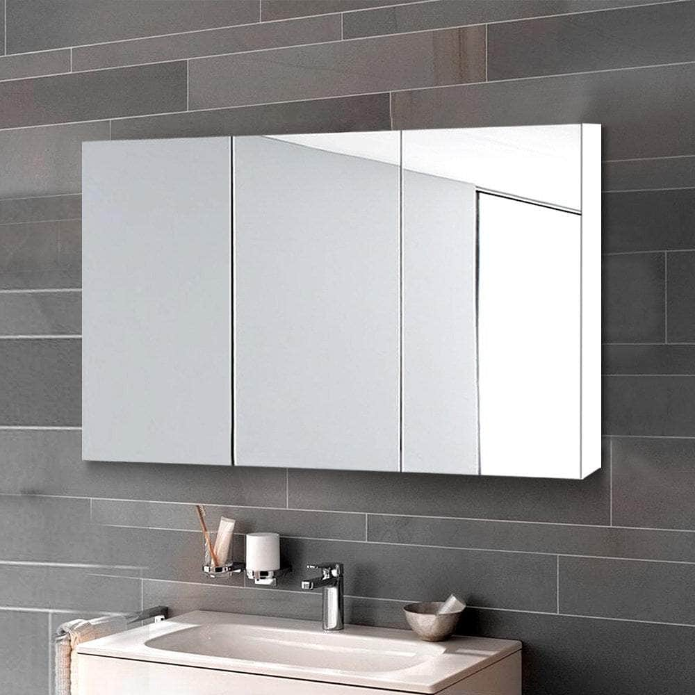 Bathroom Vanity Mirror With Storage Cabinet - White