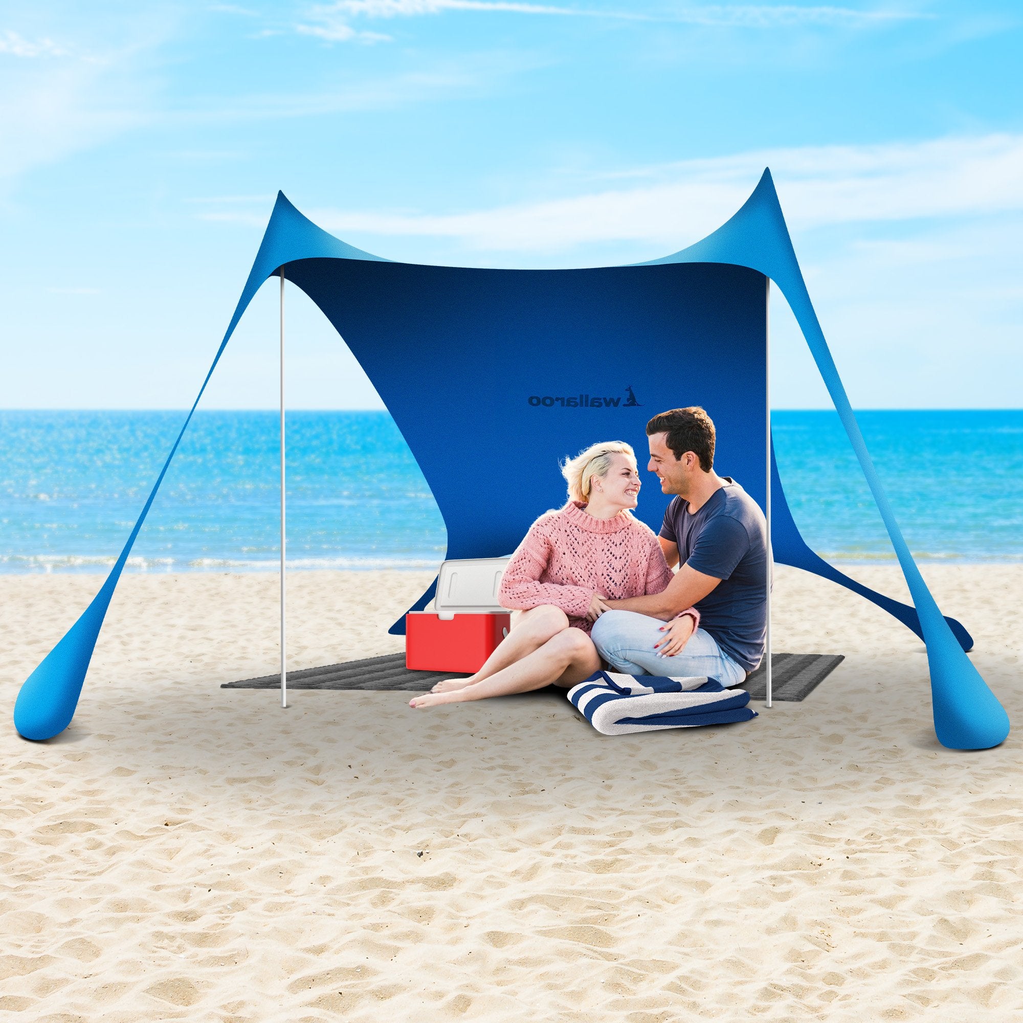 Beach Tent Canopy Sunshade 2m x 2m - Blue