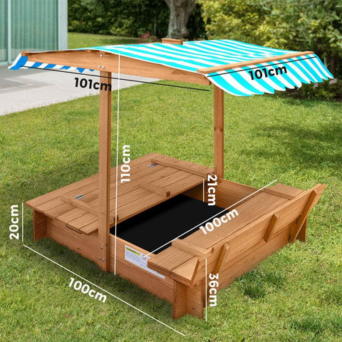 Beach Adventure Awaits: Children's Outdoor Sandbox with Canopy