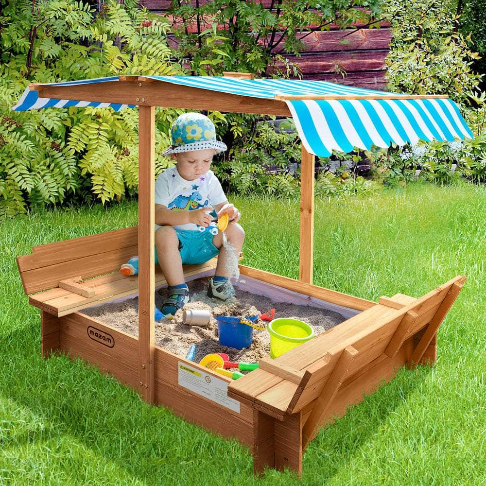 Beach Adventure Awaits: Children's Outdoor Sandbox with Canopy