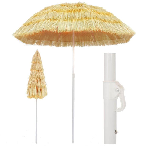 Beach Umbrella Natural 180 cm Hawaii Style