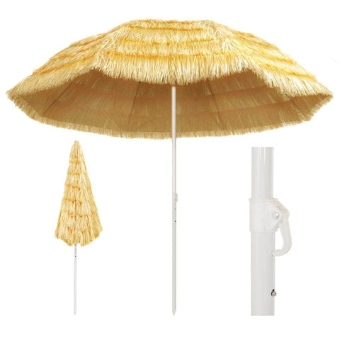 Beach Umbrella Natural 300 cm Hawaii Style