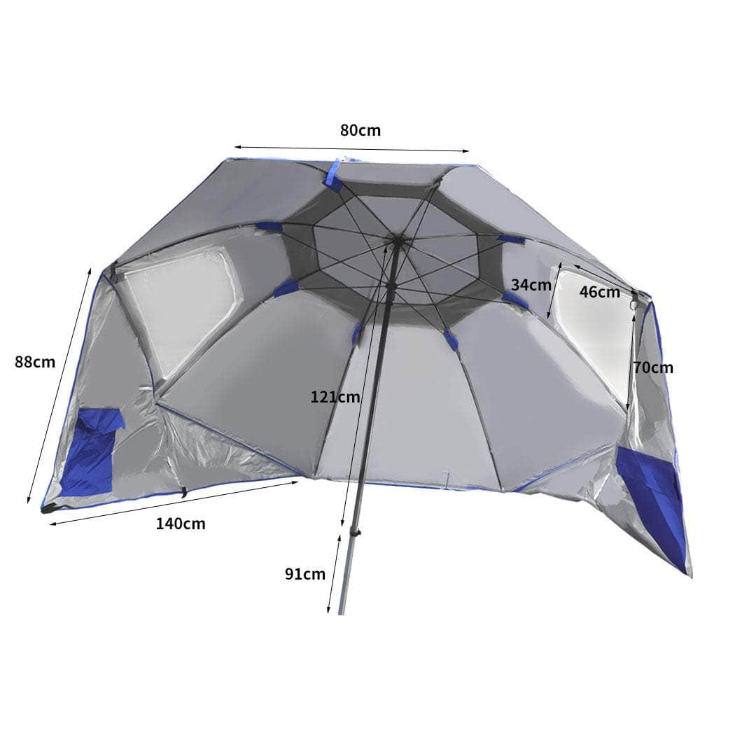 Beach Umbrella Outdoor Umbrellas Blue 2.13M