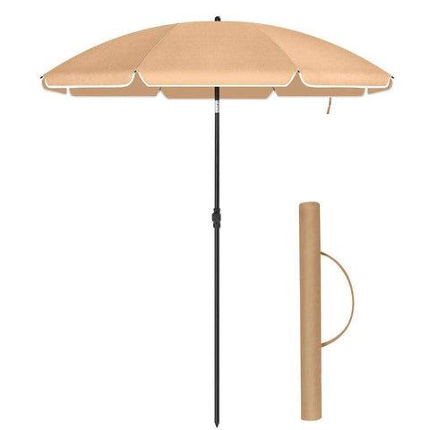 Beach Umbrella Portable Octagonal Polyester Canopy