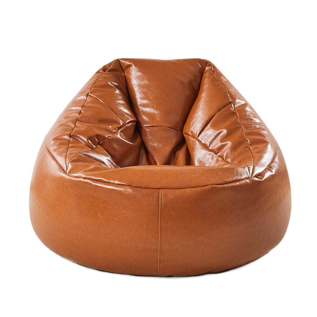 Bean Bag Chair Cover PU Couch Tan