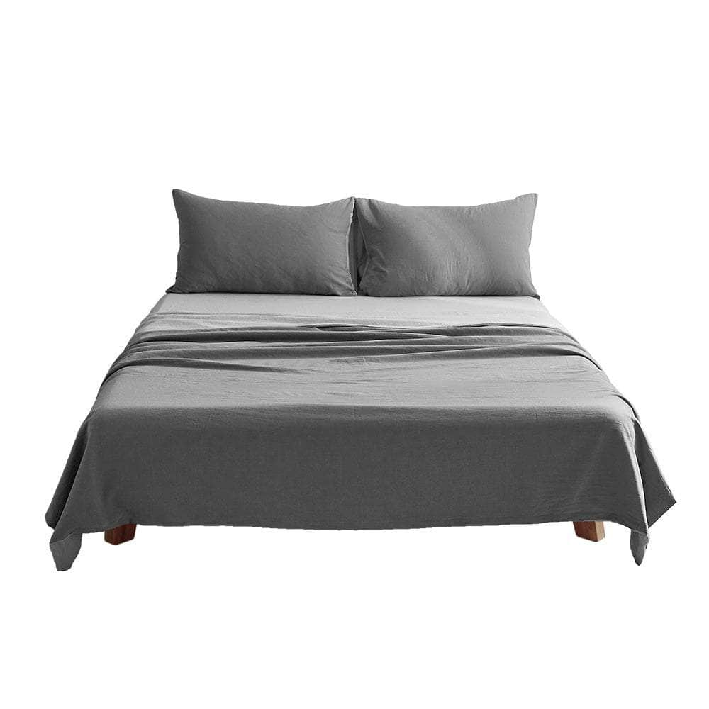 Beautiful Bed Sheets Set Single Flat Cover Pillow Case Grey Inspired