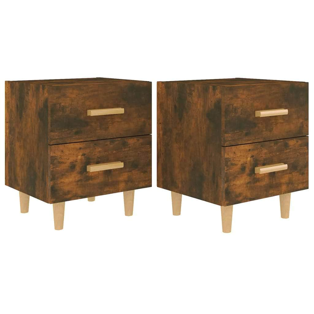 Bed Cabinets 2 pcs Smoked Oak