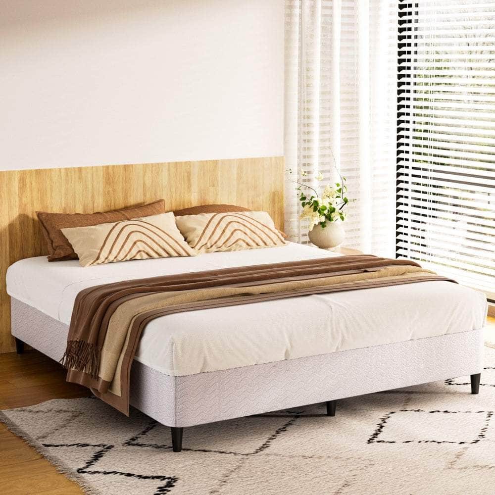 Bed Frame Double/King/Queen Size Metal Grey Mason