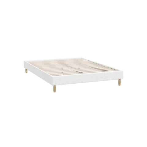 Bed Frame Double King Single Queen Size Bed Base White Boucle