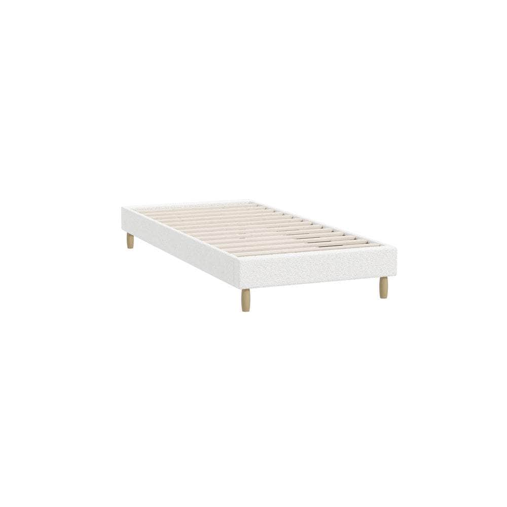 Bed Frame Double King Single Queen Size Bed Base White Boucle