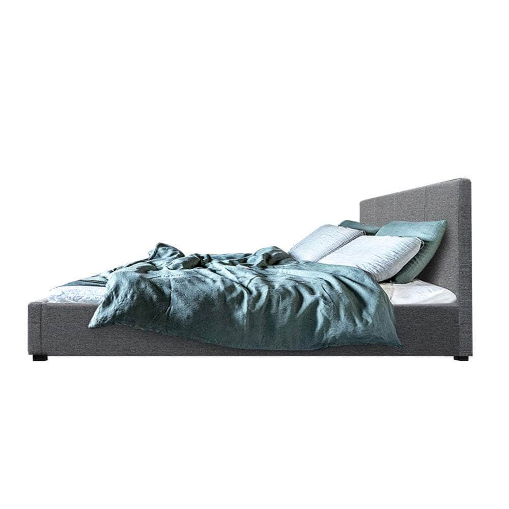 Bed Frame Double Size Gas Lift Grey Nino