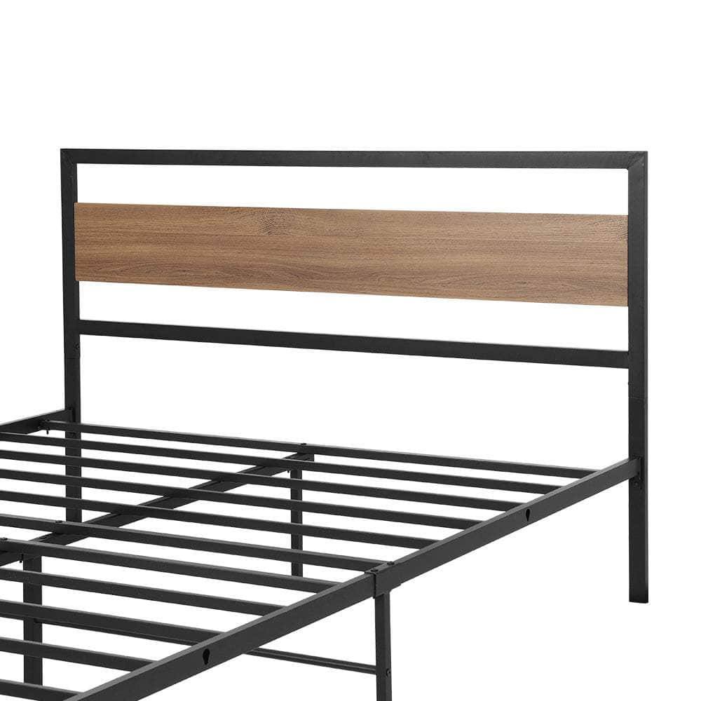 Bed Frame Double Size Metal Base Mattress Platform Black