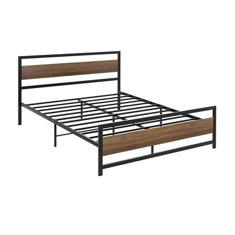 Bed Frame Double Size Metal Base Mattress Platform Black